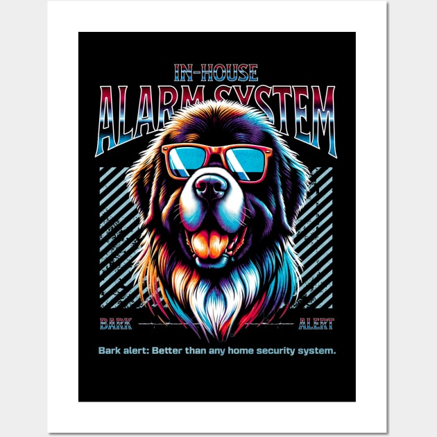 Bark Alert Newfoundland Dog Wall Art by Miami Neon Designs